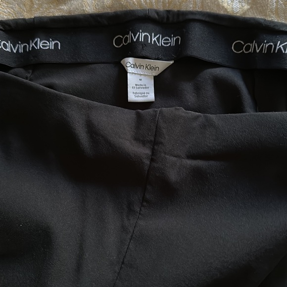 Calvin Klein black stretchy pants, pull on, worn once, side bottom slit! - Picture 4 of 4